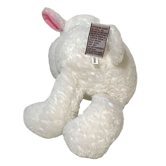 Gund Heads & Tales Plush Lamb Holding Purple Flower 12" White Easter Spring - Picture 4 of 4